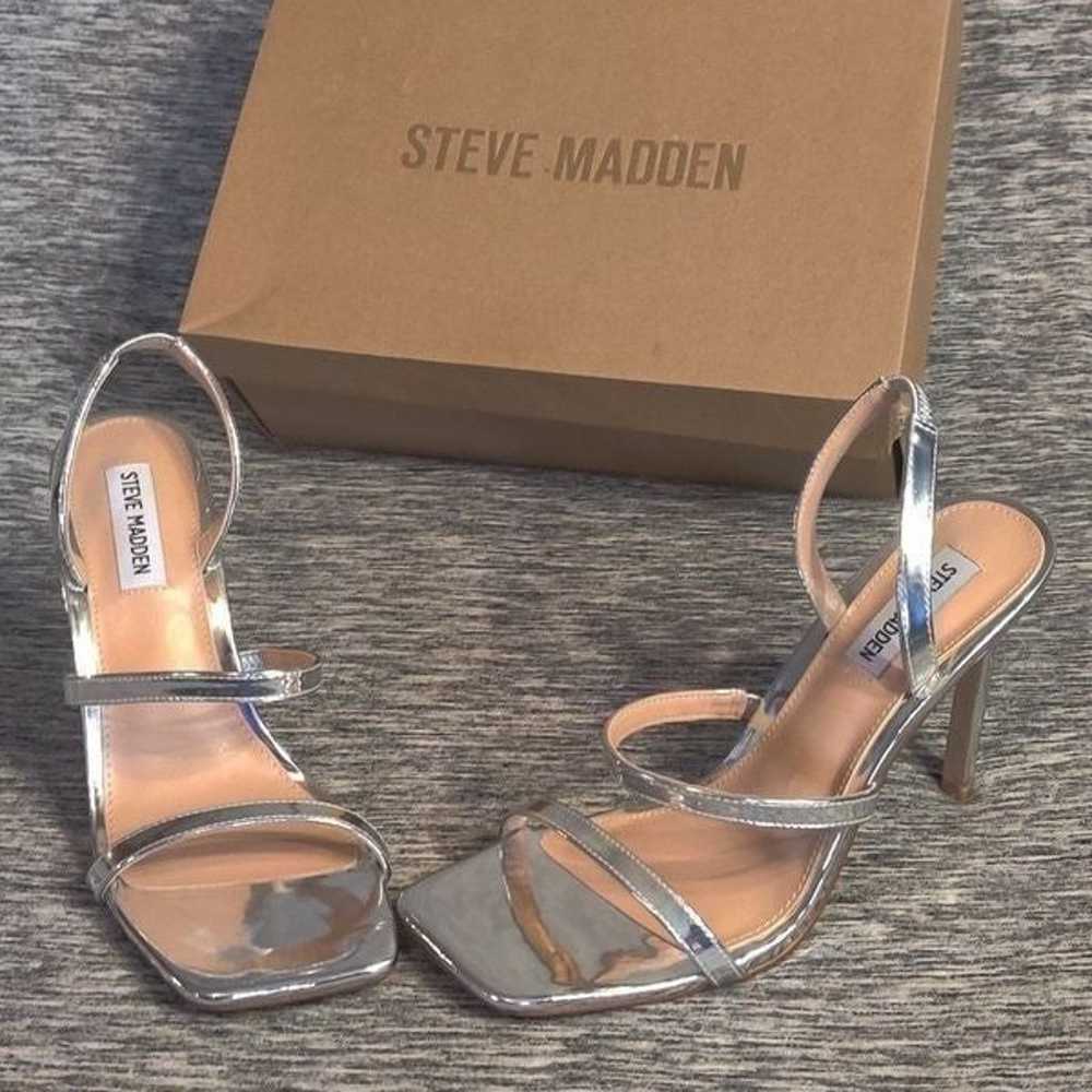 NEW Steve Madden Gracey Women silver sandal high … - image 5