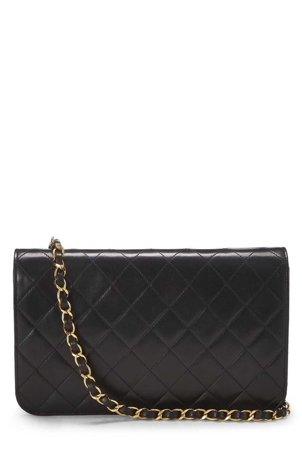 Black Quilted Lambskin Snap Full Flap Small - image 4