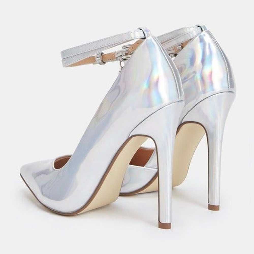 Silver Holographic Heels with Padlock Detail Just… - image 3