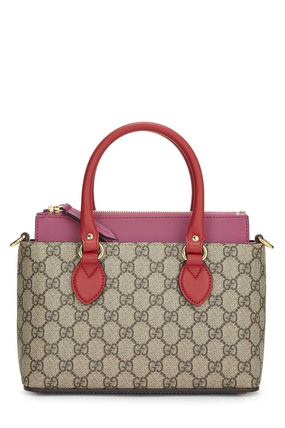 Pink & Red GG Supreme Canvas Tote Small - image 1