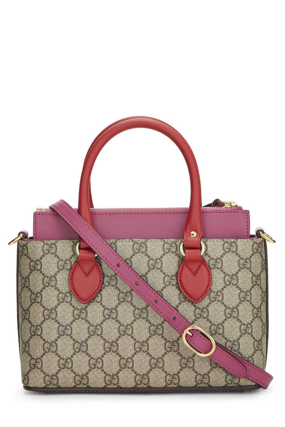 Pink & Red GG Supreme Canvas Tote Small - image 4