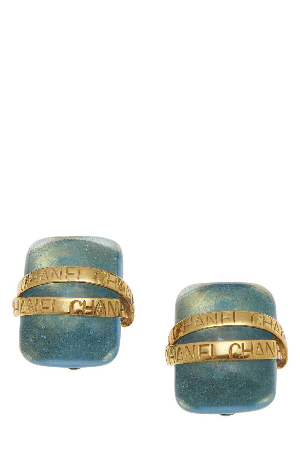 Blue & Gold Gripoix Earrings - image 1