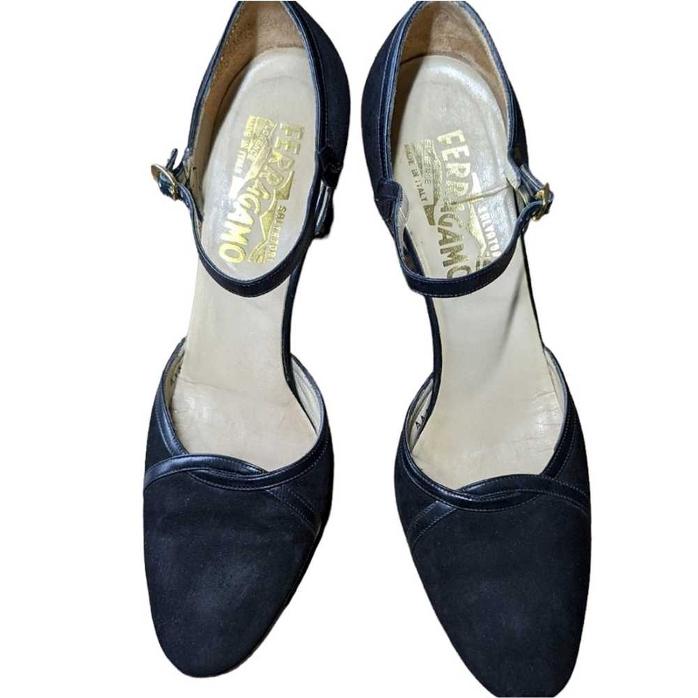 Salvatore Ferragamo vintage leather heels black s… - image 2