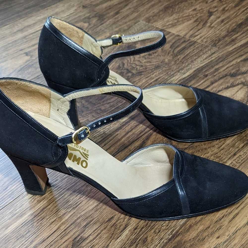 Salvatore Ferragamo vintage leather heels black s… - image 4