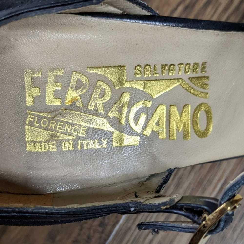 Salvatore Ferragamo vintage leather heels black s… - image 6