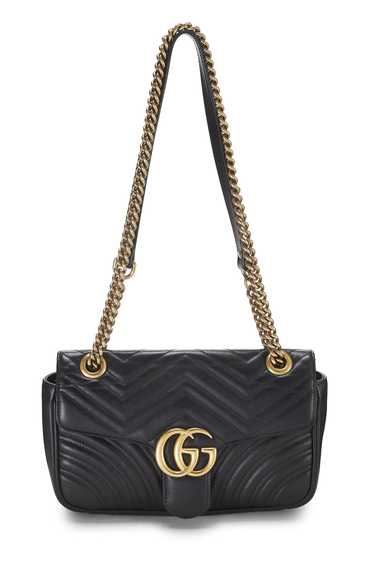 Black Leather GG Marmont Shoulder Bag Small - image 1