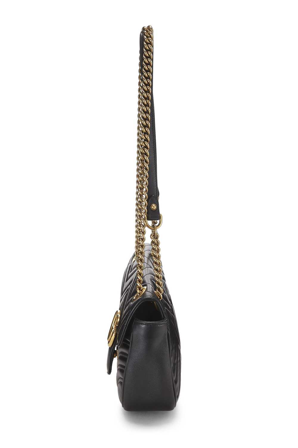 Black Leather GG Marmont Shoulder Bag Small - image 3