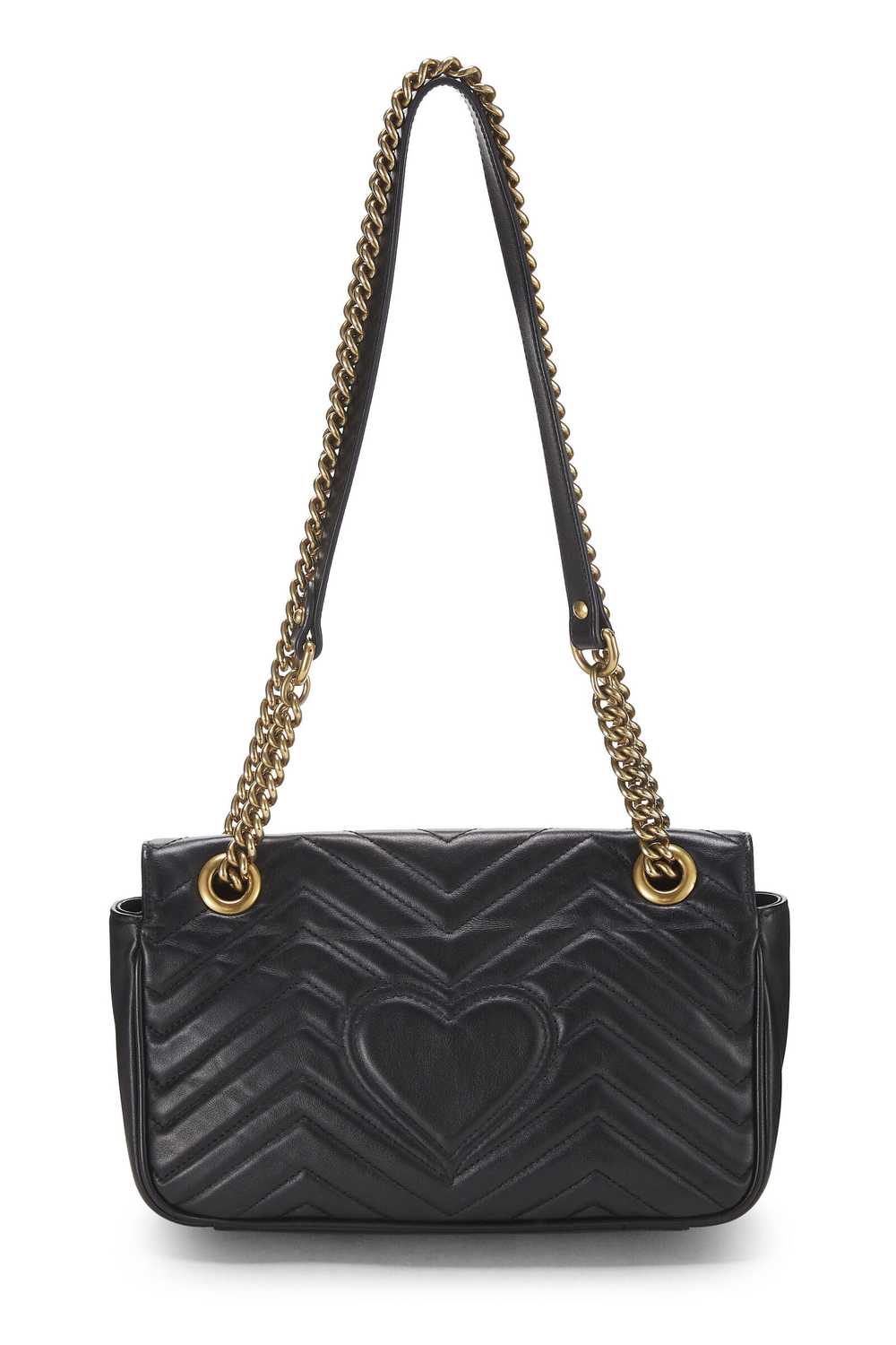 Black Leather GG Marmont Shoulder Bag Small - image 4