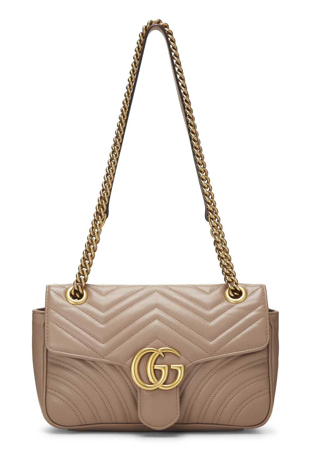 Pink Leather GG Marmont Shoulder Bag Small - image 1
