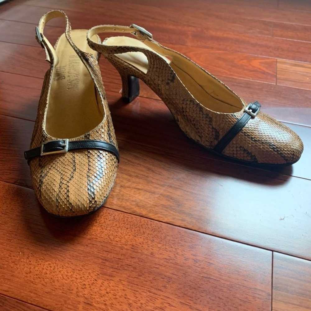 Custom Made Italian Snake Skin Heels, Size 6 - image 3