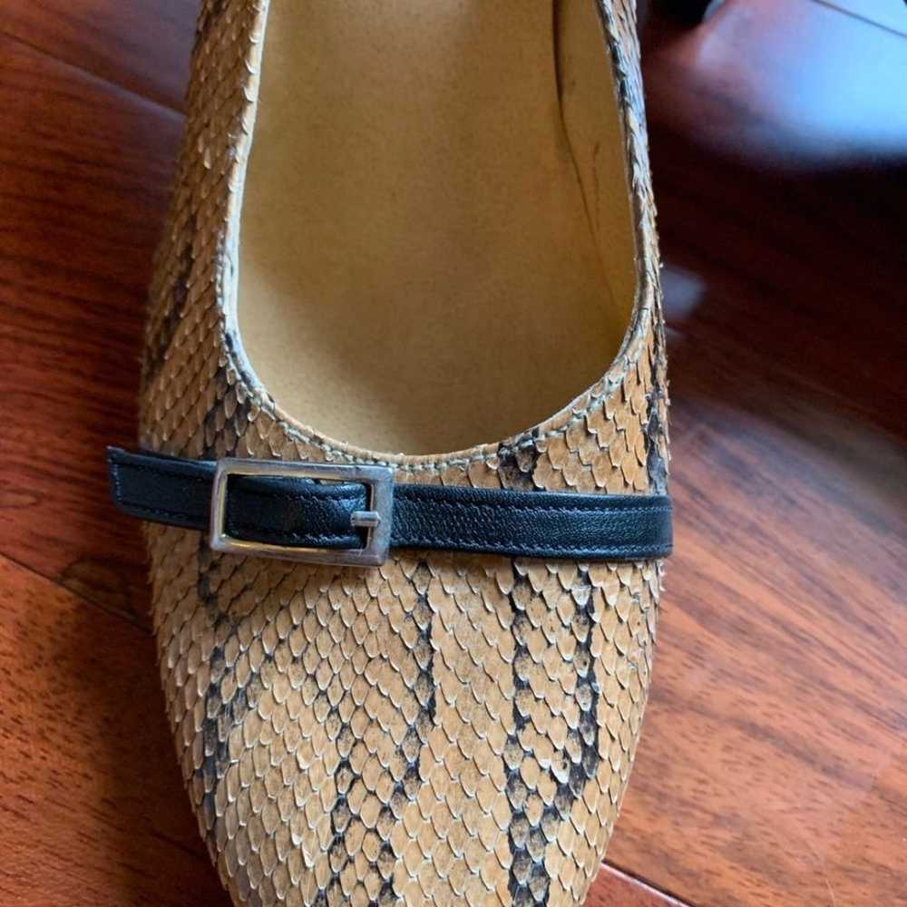 Custom Made Italian Snake Skin Heels, Size 6 - image 4