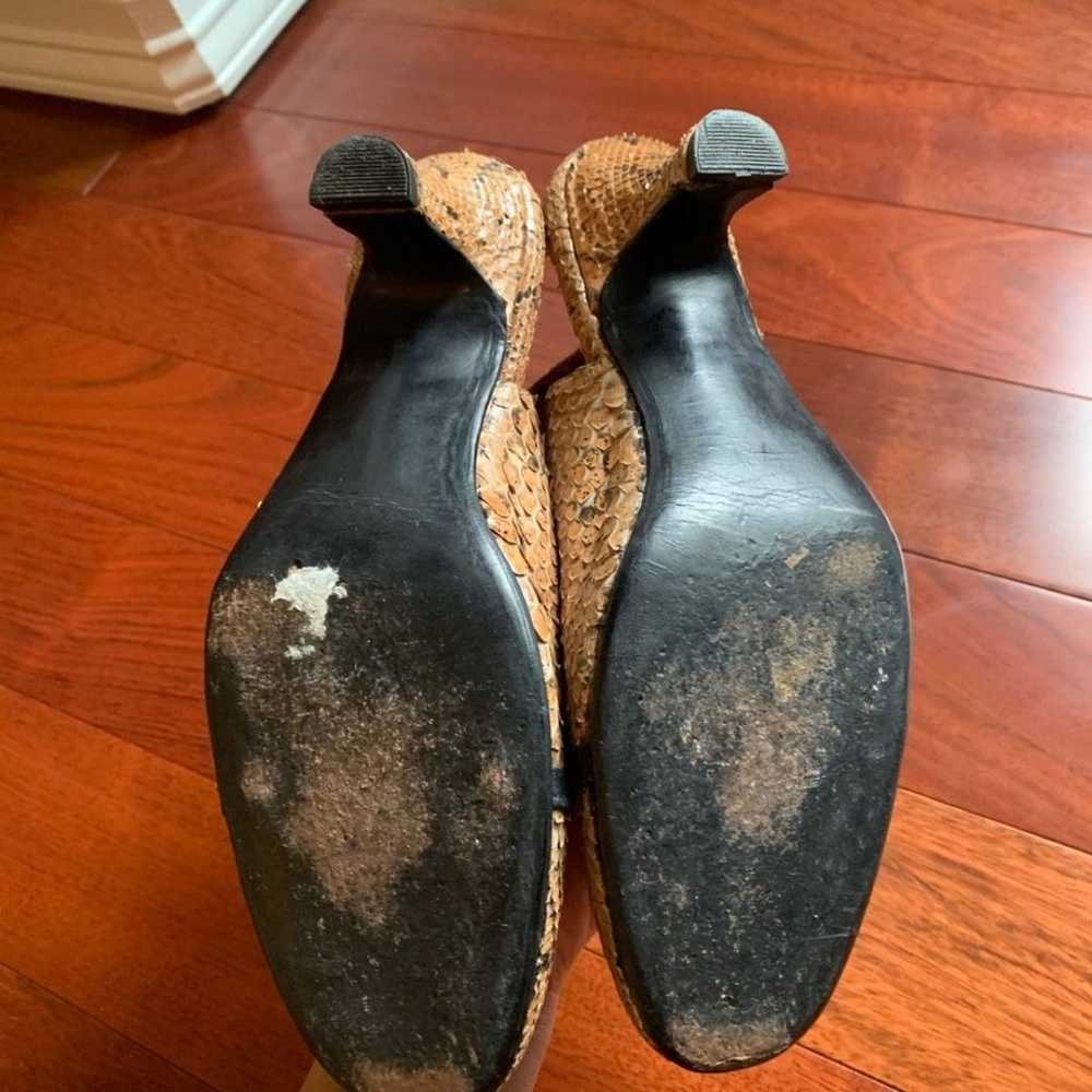 Custom Made Italian Snake Skin Heels, Size 6 - image 6