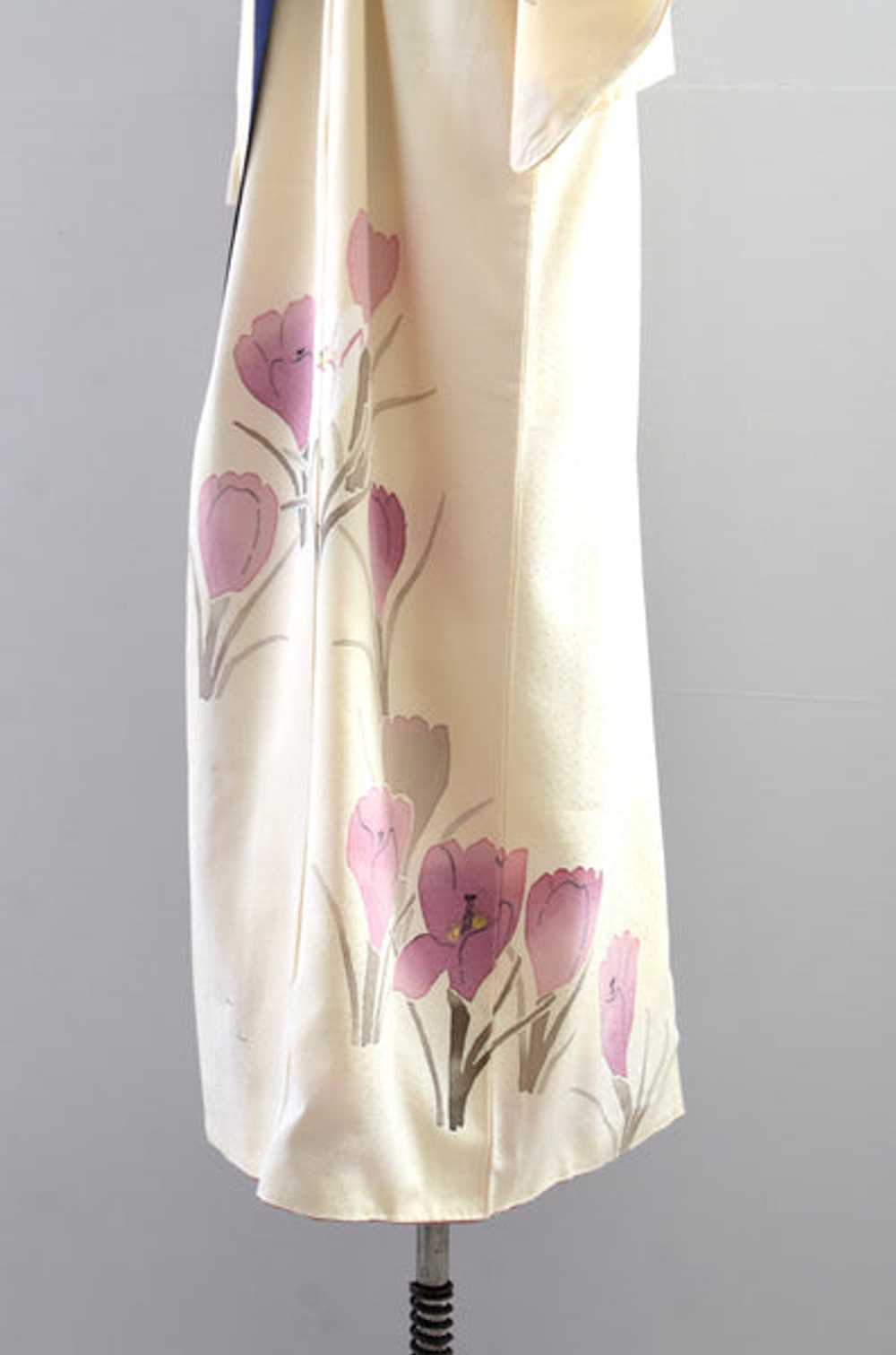 "Rirakkusu" Border Floral Kimono - image 2