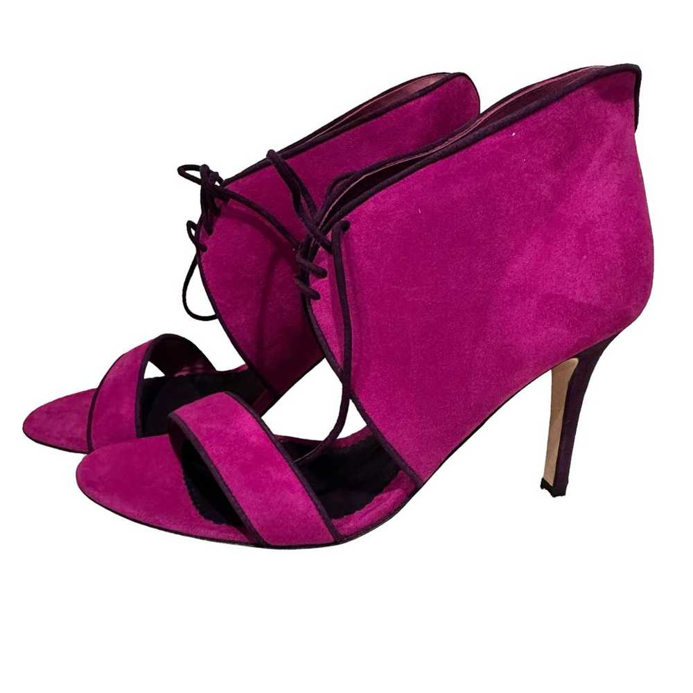 CAROLINA HERRERA CH FUCHSIA PUNK SUEDE OPEN TOE S… - image 1