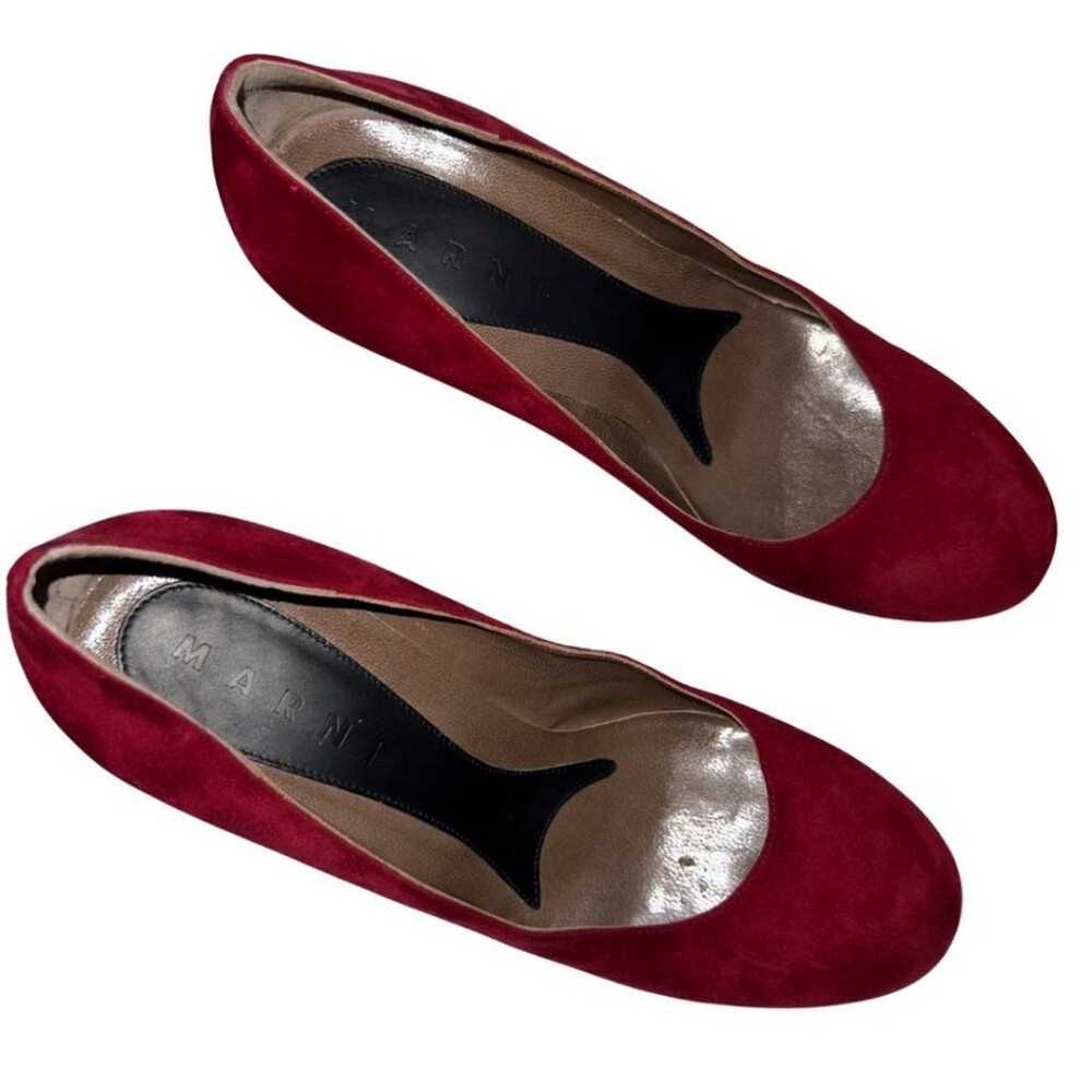 Marni Red Suede Platform Heels - image 2