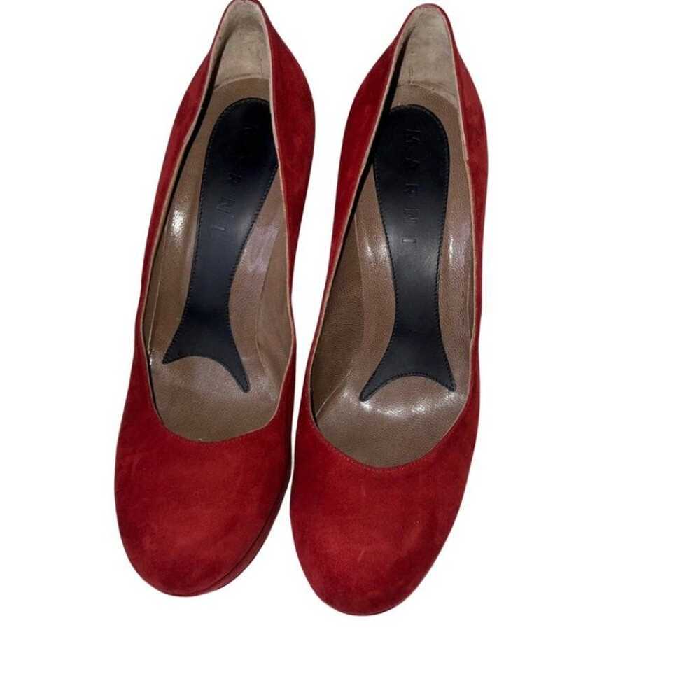 Marni Red Suede Platform Heels - image 4