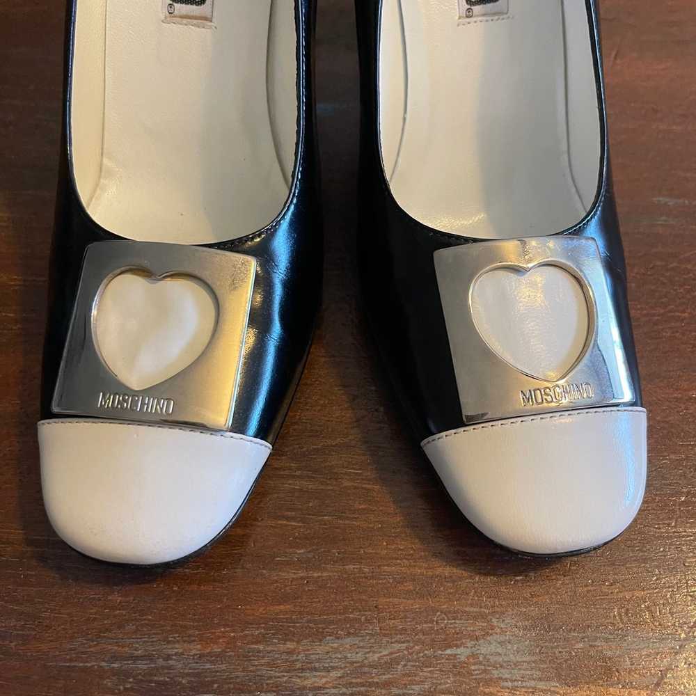 MOSCHINO Authentic Heart Heel Women's Leather Blo… - image 3