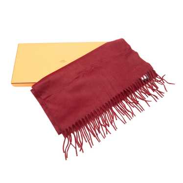 Product Details Hermes Red Fringed Cashmere Scarf - image 1