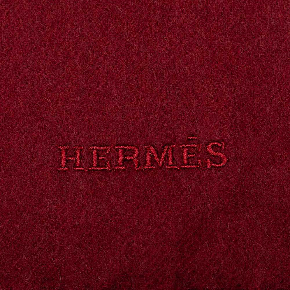 Product Details Hermes Red Fringed Cashmere Scarf - image 3