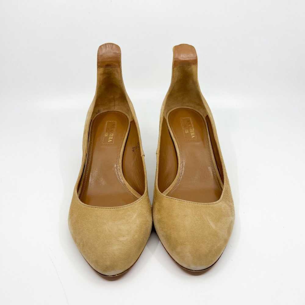 NWT Aquazzura Tan Suede Block Heel Shoes Women's … - image 4