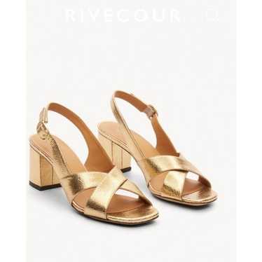 Rivecour gold leather heeled sandals
