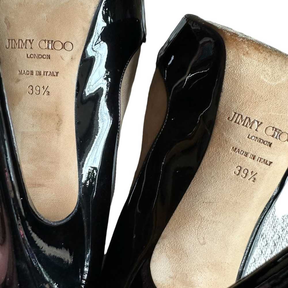 Jimmy Choo Black Patent Leather & Tan Suede Mary … - image 12