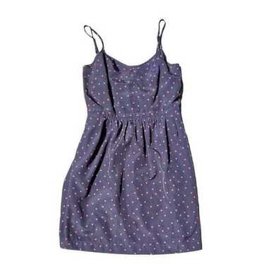 J•CREW Navy Blue & Pink Polka Dot Dress Size 6 - image 1