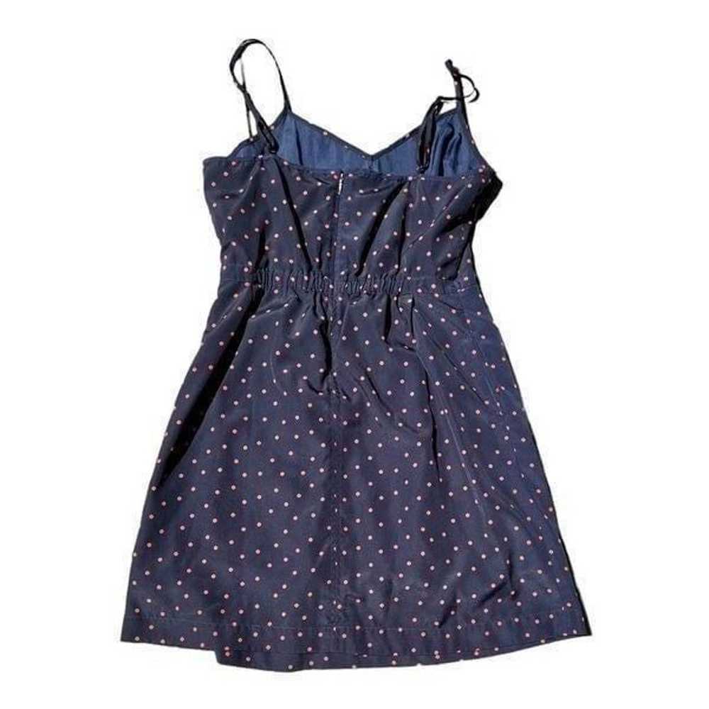 J•CREW Navy Blue & Pink Polka Dot Dress Size 6 - image 2