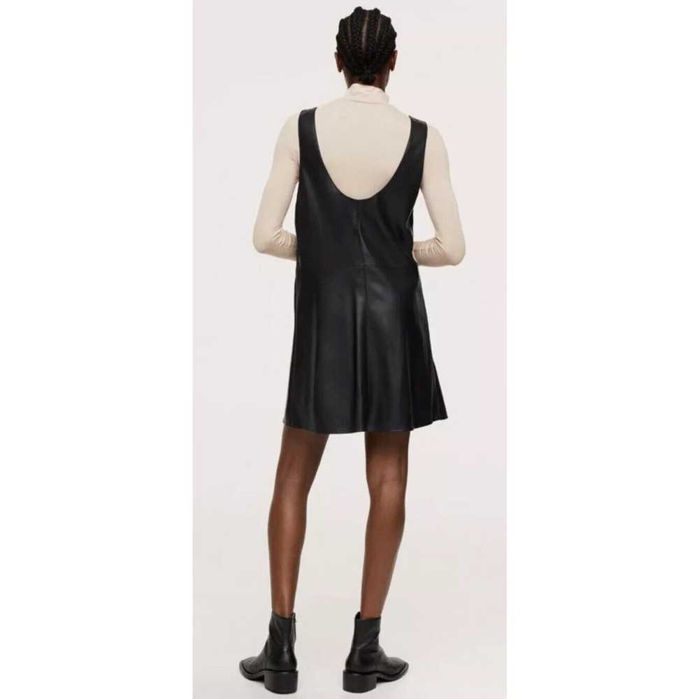 Mango Women 6 Dress Faux-leather Pinafore Dress B… - image 2