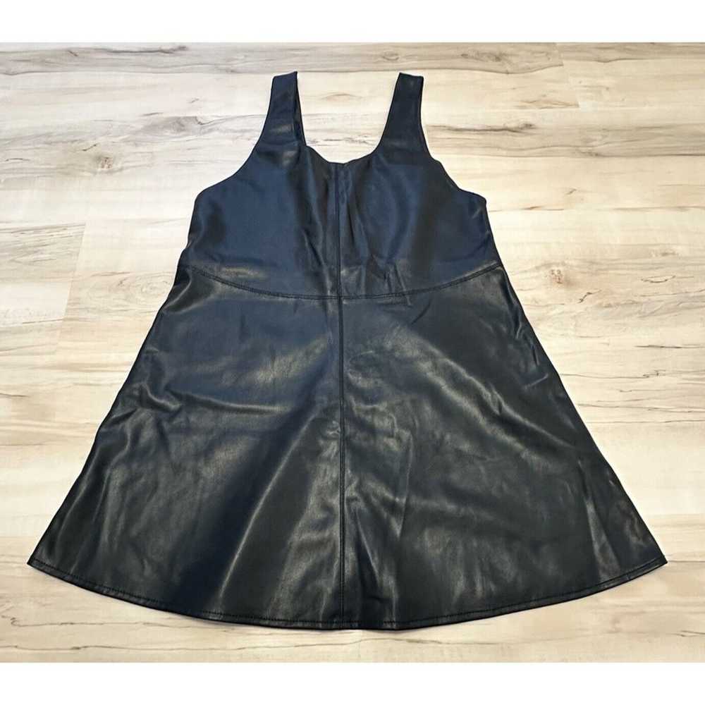 Mango Women 6 Dress Faux-leather Pinafore Dress B… - image 4