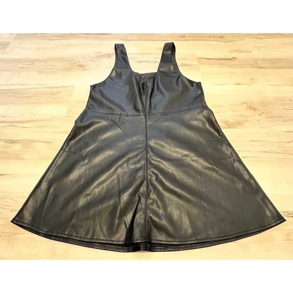 Mango Women 6 Dress Faux-leather Pinafore Dress B… - image 5