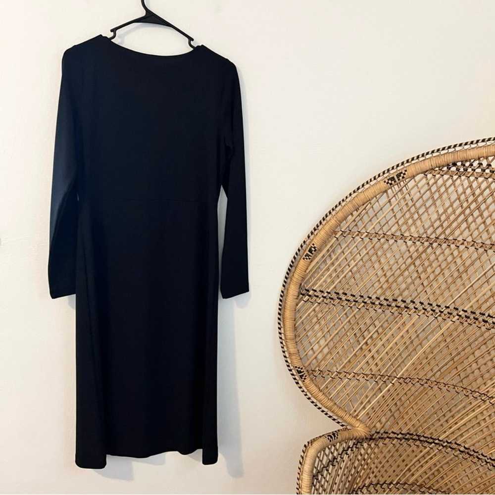 Talbots  black stretchy long sleeve midi length v… - image 3