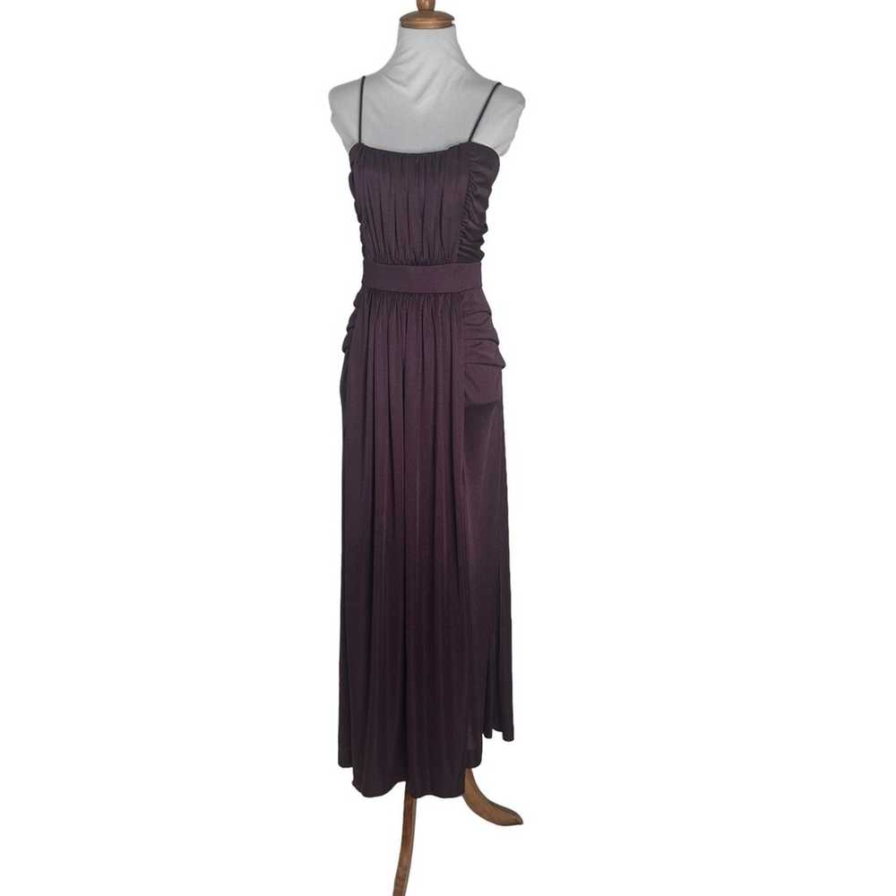 Vintage 1970s Plum Purple Slinky 70s MAxi Dress S - image 2