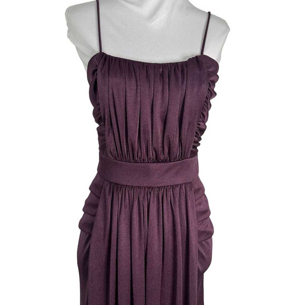 Vintage 1970s Plum Purple Slinky 70s MAxi Dress S - image 3