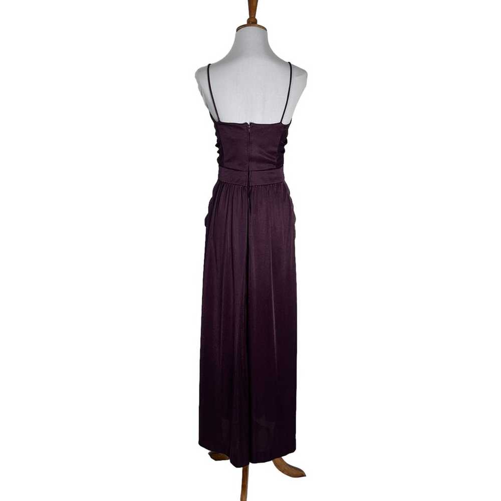 Vintage 1970s Plum Purple Slinky 70s MAxi Dress S - image 4
