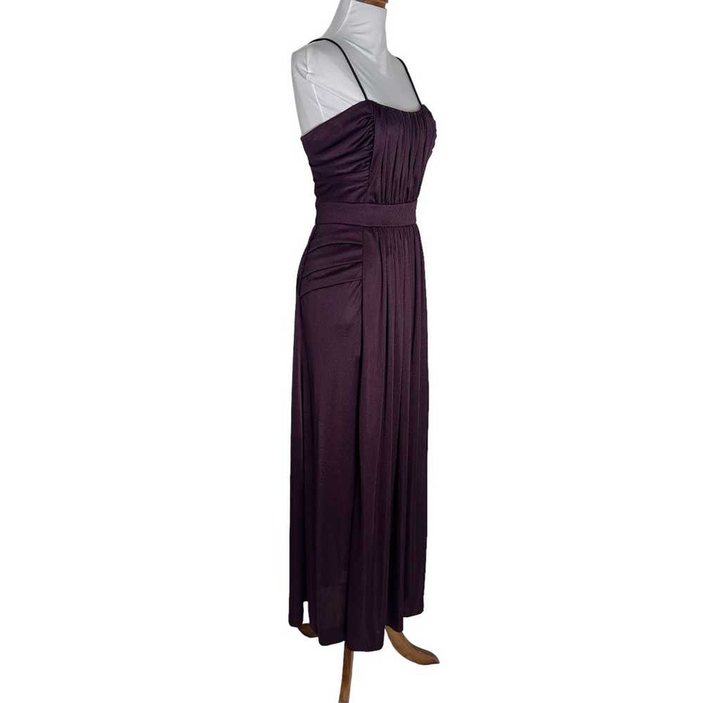 Vintage 1970s Plum Purple Slinky 70s MAxi Dress S - image 7