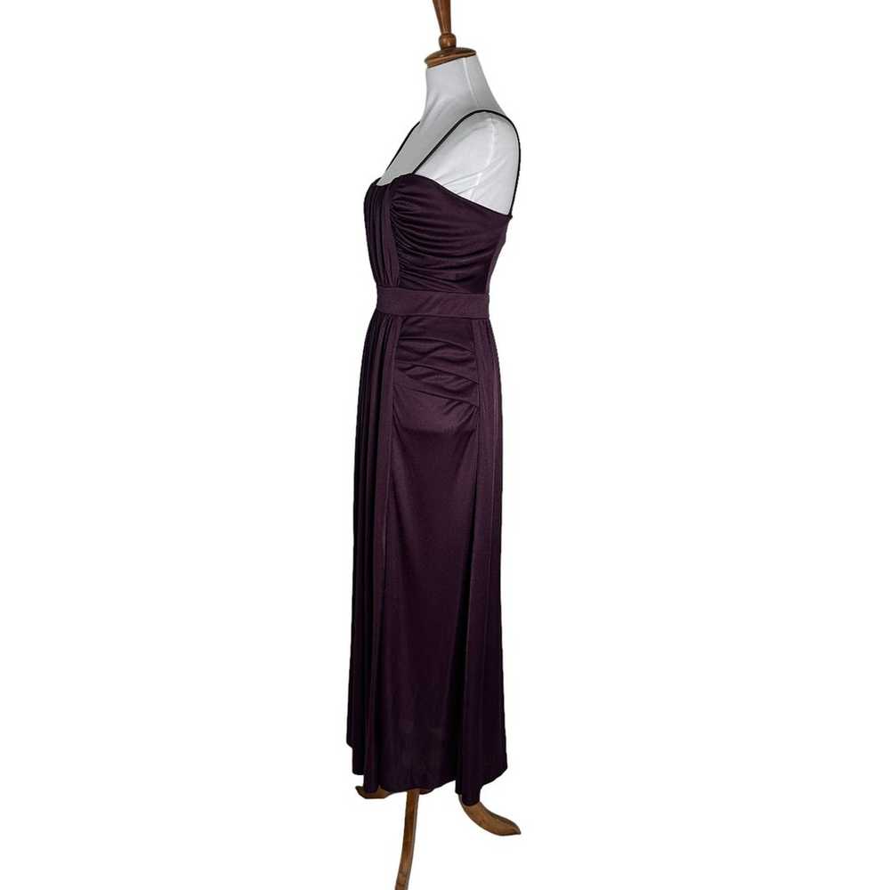 Vintage 1970s Plum Purple Slinky 70s MAxi Dress S - image 8