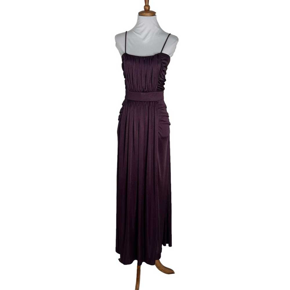 Vintage 1970s Plum Purple Slinky 70s MAxi Dress S - image 9