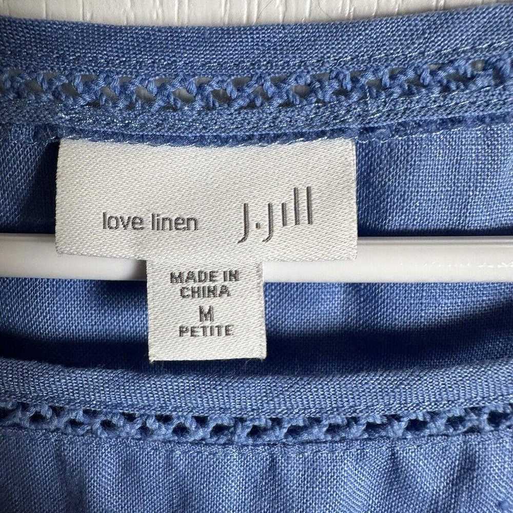 J Jill Love Linen Dress Size Petite Medium M Slee… - image 4