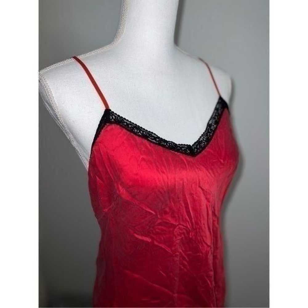 100% Silk Red Lace Chemise Slip Dress Babydoll La… - image 1