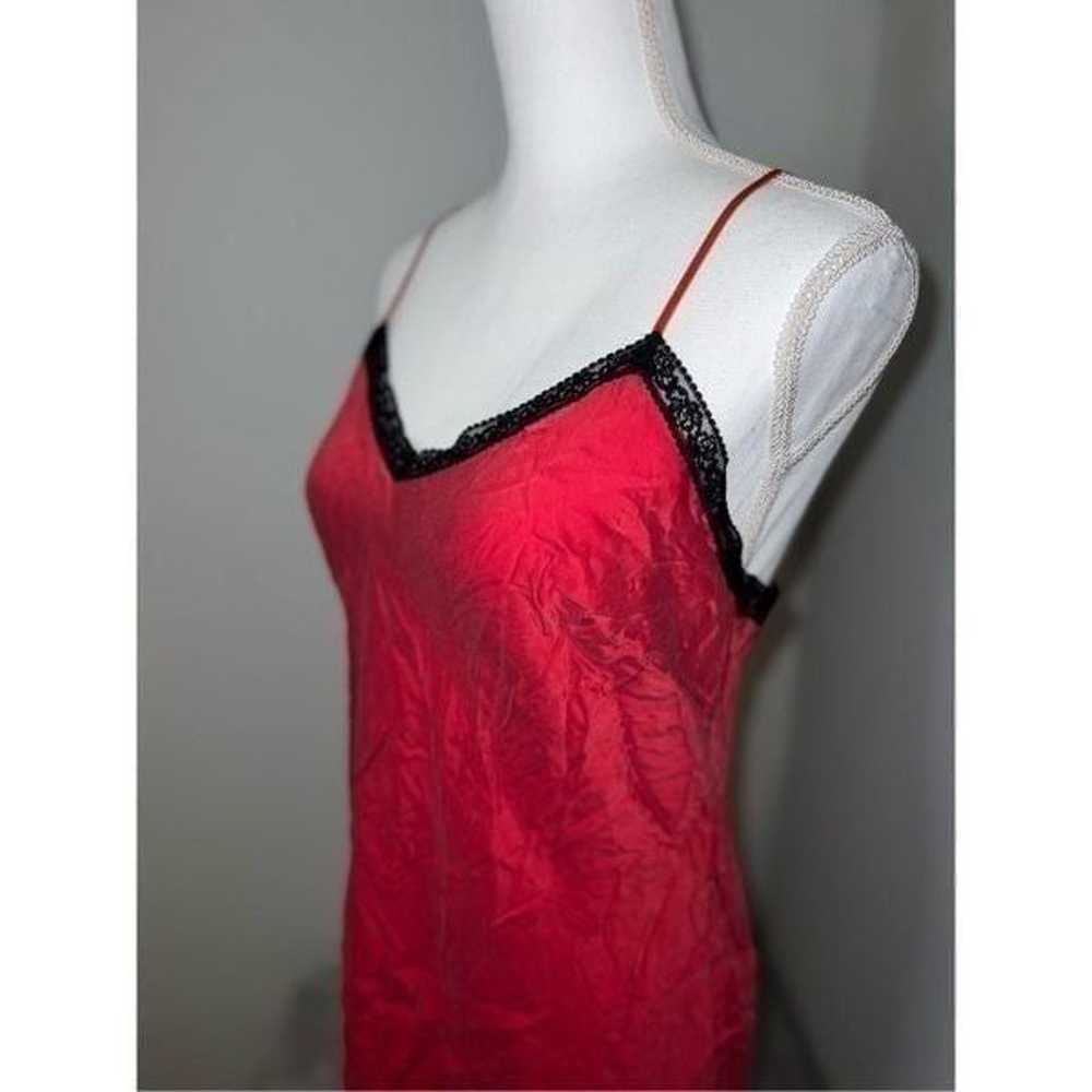 100% Silk Red Lace Chemise Slip Dress Babydoll La… - image 2