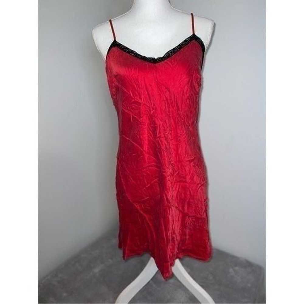 100% Silk Red Lace Chemise Slip Dress Babydoll La… - image 3