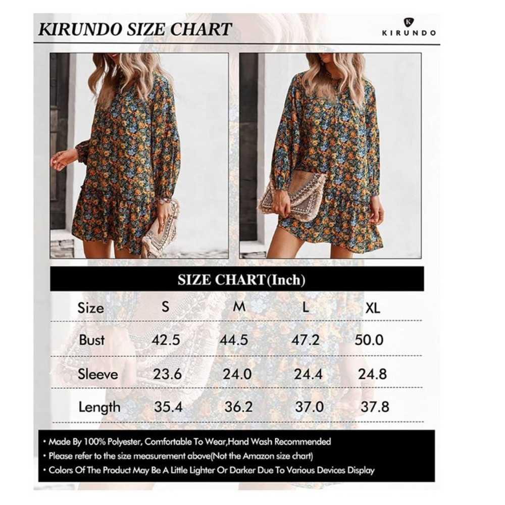 Kirundo Dress Floral Print Long Sleeve Tie Neck R… - image 11