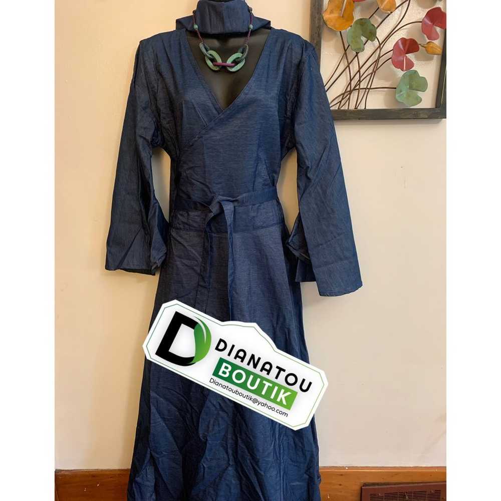 Dianatou Boutik Light Denim Wrap Maxi Dress/Scarf - image 3