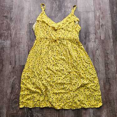 Torrid Challis Yellow Floral Mini Dress