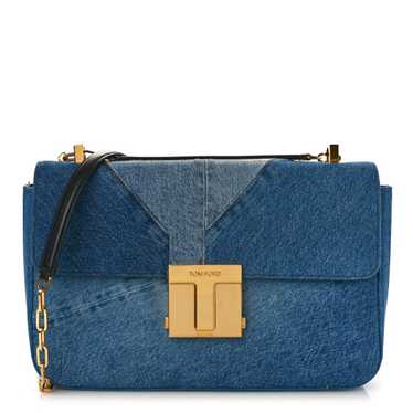 TOM FORD Denim T-Clasp Shoulder Bag Blue - image 1