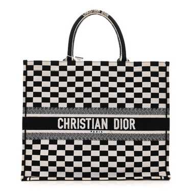 CHRISTIAN DIOR Canvas Embroidered Checkered Book T