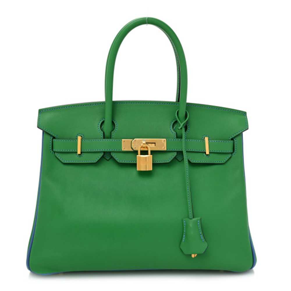 HERMES Swift Horseshoe Birkin 30 Vert Vertigo Ble… - image 1