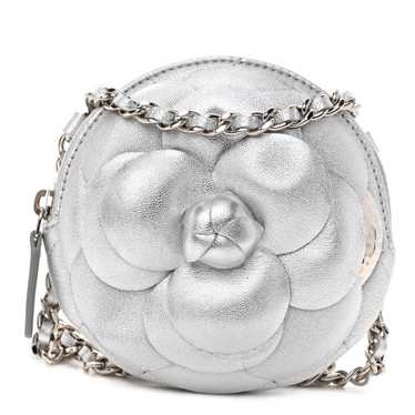 CHANEL Metallic Lambskin Mini Camellia Bouquet Cl… - image 1