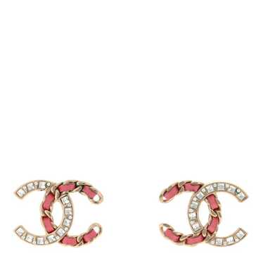 CHANEL Crystal Baguette Lambskin Large CC Earrings